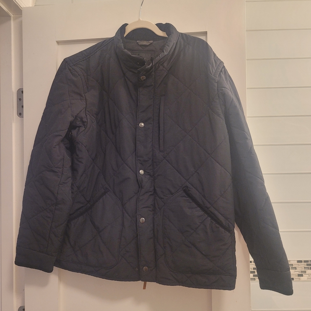 J Crew men's quilted sussex jacket, navy, XL